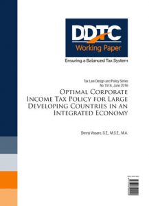 Working Paper - Optimal Corporate Income Tax Policy for Large Developing Countries in an Integrated Economy