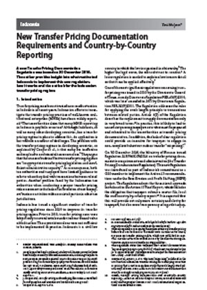 International Publication - New Transfer Pricing Documentation Requirements and Country-by-Country Reporting