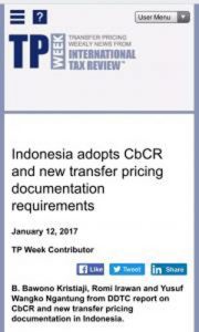 International Publication - Indonesia Adopts CbCR and New Transfer Pricing Documentantion Requirements