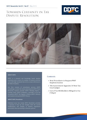 Newsletter - Towards Certainty in Tax Dispute Resolution