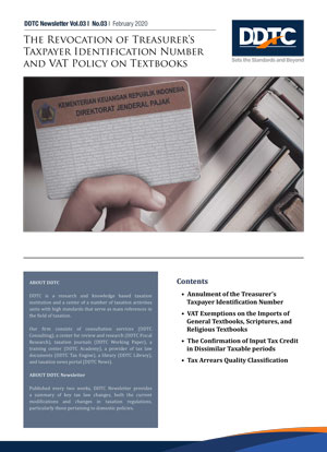 Newsletter - The Revocation of Treasurer’s Taxpayer Identification Number and VAT Policy on Textbooks