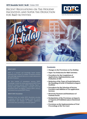 Newsletter - Recent Regulations on Tax Holiday Incentives and Super Tax Deduction for R&D Activities