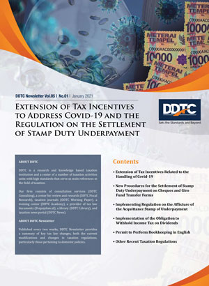 Newsletter - Extension of Tax Incentives to Address Covid-19 and the Regulation on the Settlement of Stamp Duty Underpayment