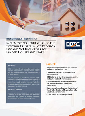 Newsletter - Implementing Regulation of the Taxation Cluster in Job Creation Law and VAT Incentives for Landed Houses and Flats